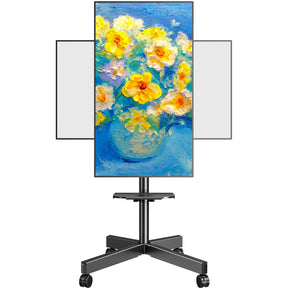 MOUNTUP Mobile TV Cart Rolling TV Stand for 23-60 inch TVs, Tilting & Rotating Mount, 90°Portrait to Landscape, Height Adjustable Portable TV Stand with Wheels,Max VESA 400x400mm, MU1114-B