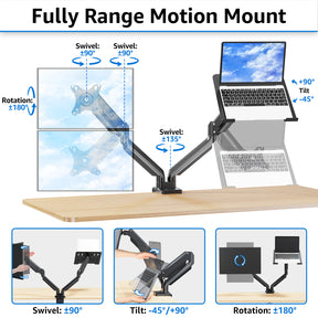 Laptop and Monitor Stand for 13''-17'' Laptop and Max 32'' Monitors MU4008