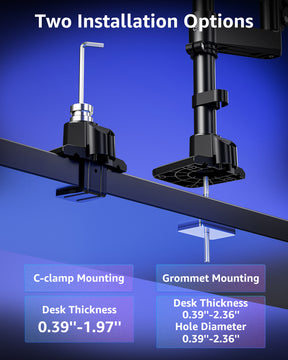 MOUNTUP Dual Monitor Stand for 49'' Curved Screen Stacking, Heavy Duty Dual Monitor Arm Holds 4.4 44 lbs, Vertical Stacked Monitors Desk Mount, Full Motion, Height Adjustable, VESA Mount 75/100