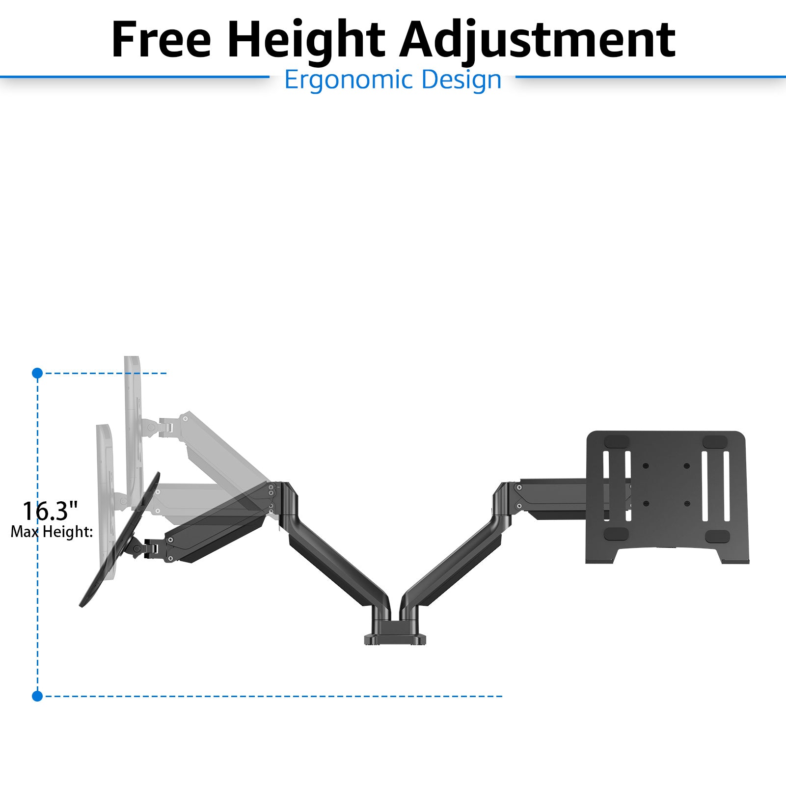 Laptop and Monitor Stand for 13''-17'' Laptop and Max 32'' Monitors MU4008