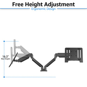 Laptop and Monitor Stand for 13''-17'' Laptop and Max 32'' Monitors MU4008