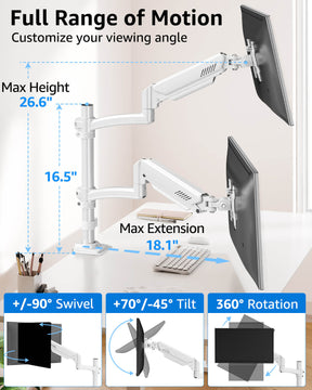 Freelift Dual Monitor Desk Mount for Max 32'' Monitors MU6016W