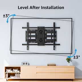 MOUNTUP Full Motion TV Wall Mount for 40"-110" TVs up to 250 lbs, 1.65" Slim TV Bracket with Articulating Arms Swivel Tilt, Heavy Duty Pre-Assembled Wall Mount, Max VESA 800x600mm, 12″-24″ Wood Studs