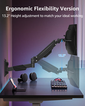 MOUNTUP Monitor Wall Mount for 17-43 Inch Curved Screens, Holds up to 33.1 lbs, Computer Monitor Wall Mount, Full Motion Wall Monitors Arm with VESA Extension Kit, 75x75 to 200x200 Vesa Mounts