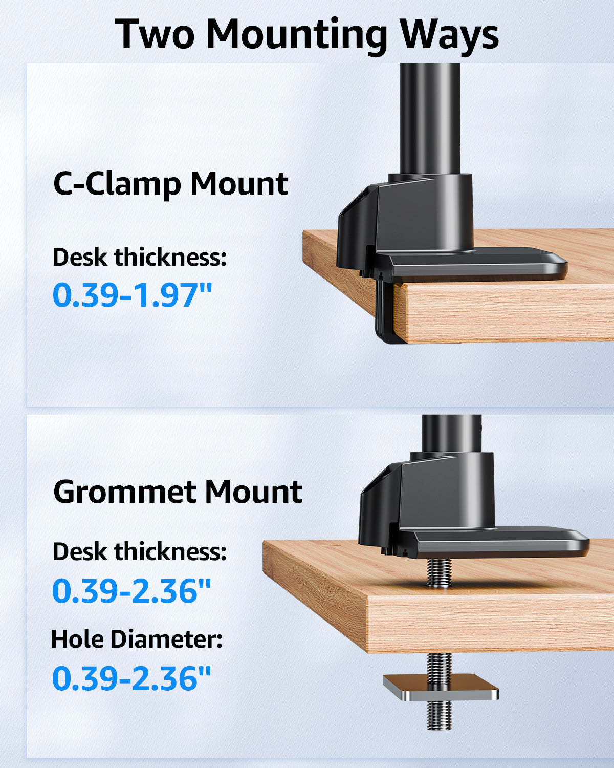 MOUNTUP Heavy Duty Monitor Arm Fits Max 49" Ultrawide Screens, Ultra Wide Monitor Arm Holds 4.4-44 lbs, Single Monitors Stand for Samsung Odyssey G9 and More, Gas Spring Height Adjustable, VESA Mount