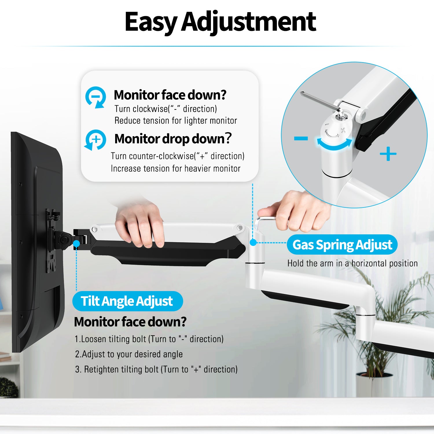 Full Motion Triple Monitor Desk Mount for Max 32'' Monitors MUA8003