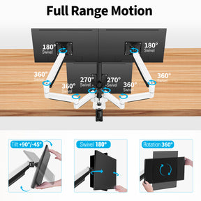 Full Motion Triple Monitor Desk Mount for Max 32'' Monitors MUA8003