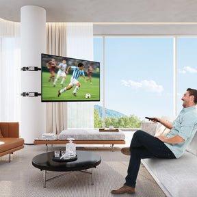 MOUNTUP Pillar TV Mount for 26"-60" TVs, Full Motion Strap-On Post Mount for Round & Square Columns, Swivel Tilt Level, No-Drill Design, Max VESA 400x400mm, Holds 77 lbs, Black MU0084