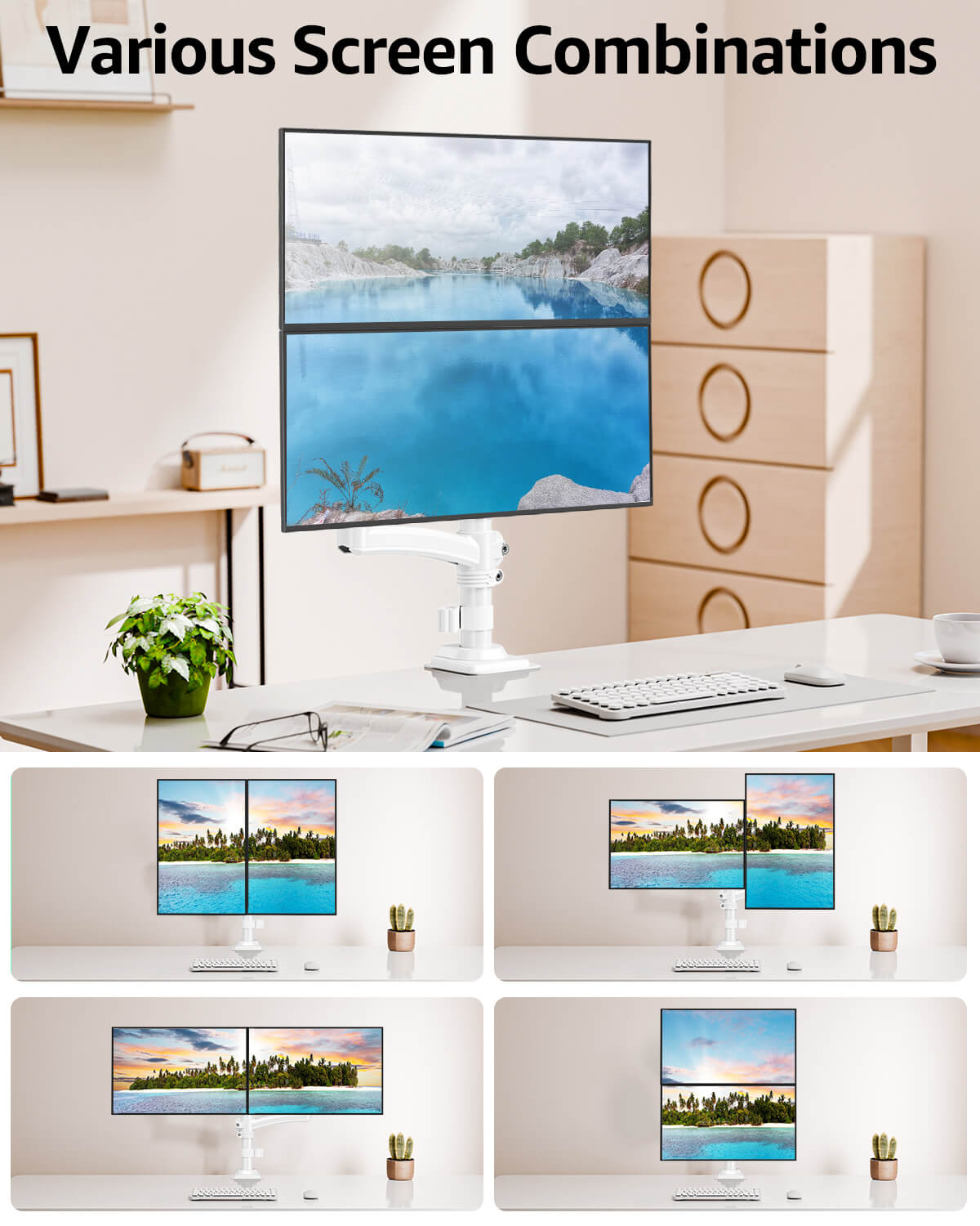 Freelift Dual Monitor Desk Mount for Max 32'' Monitors MU6016W