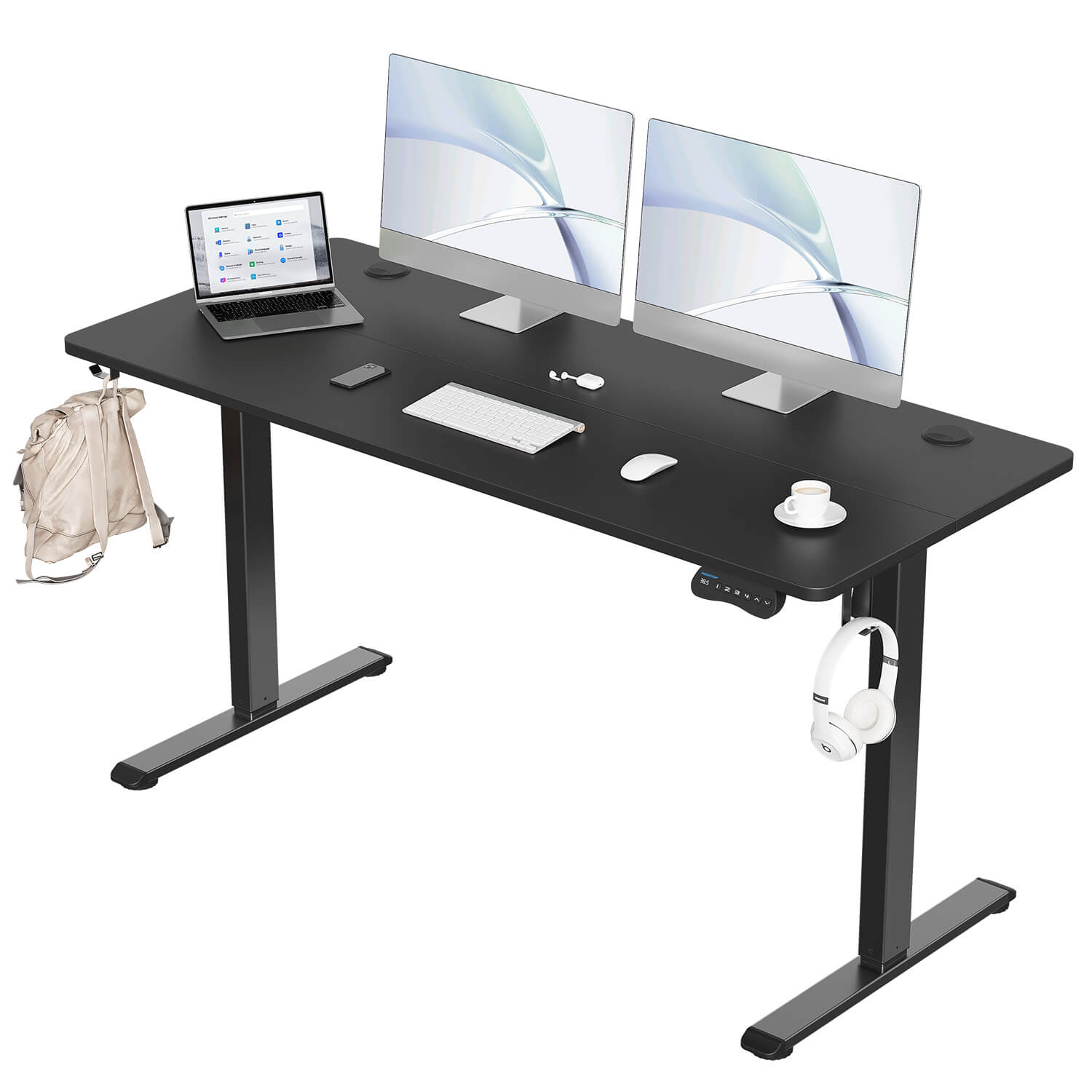 MOUNTUP 55 x 24 Inches Electric Height Adjustable Standing Desk UP512-B1