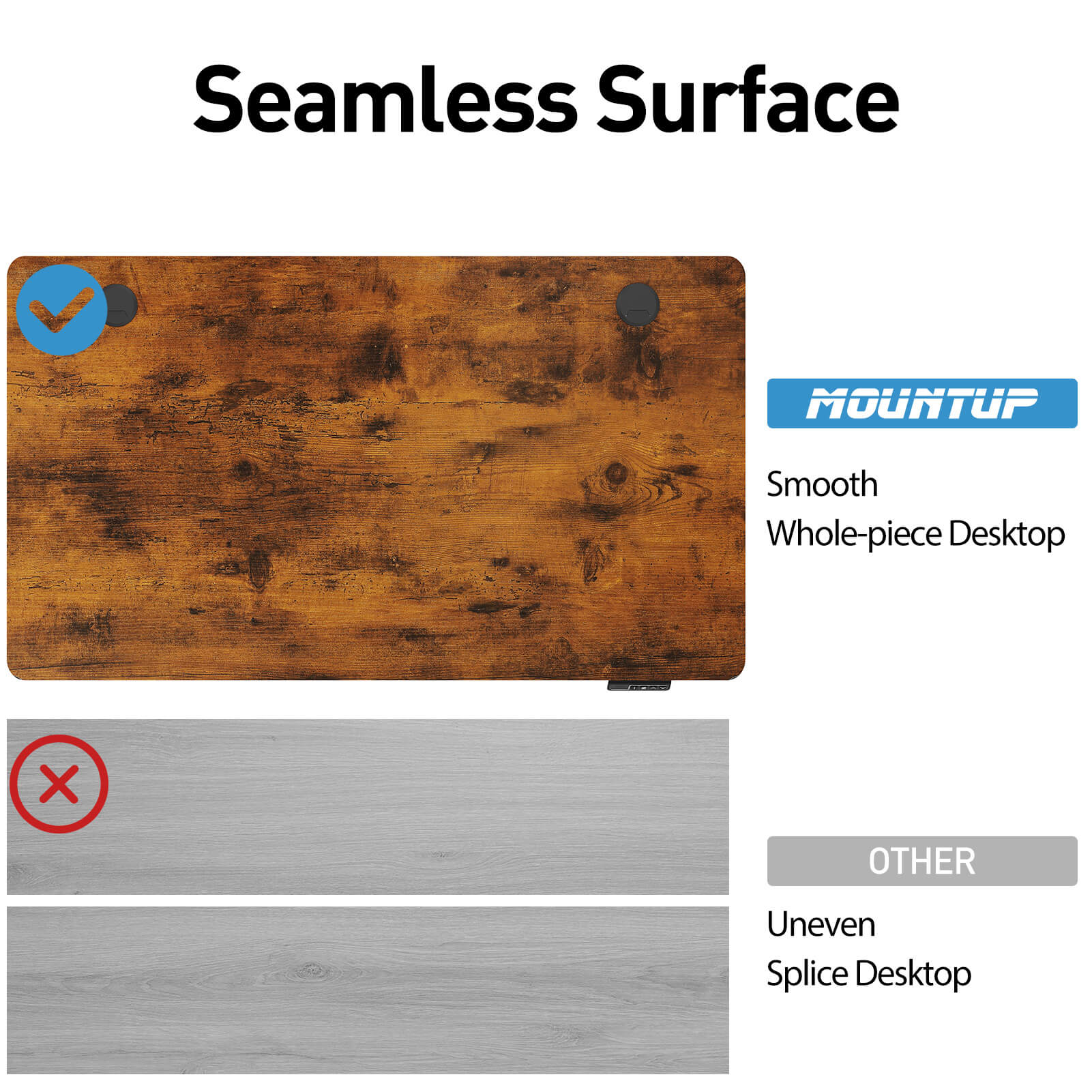 Height Adjustable Electric Standing Desk - Rustic Brown