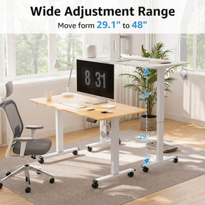 Electric Height Adjustable Standing Desk - White