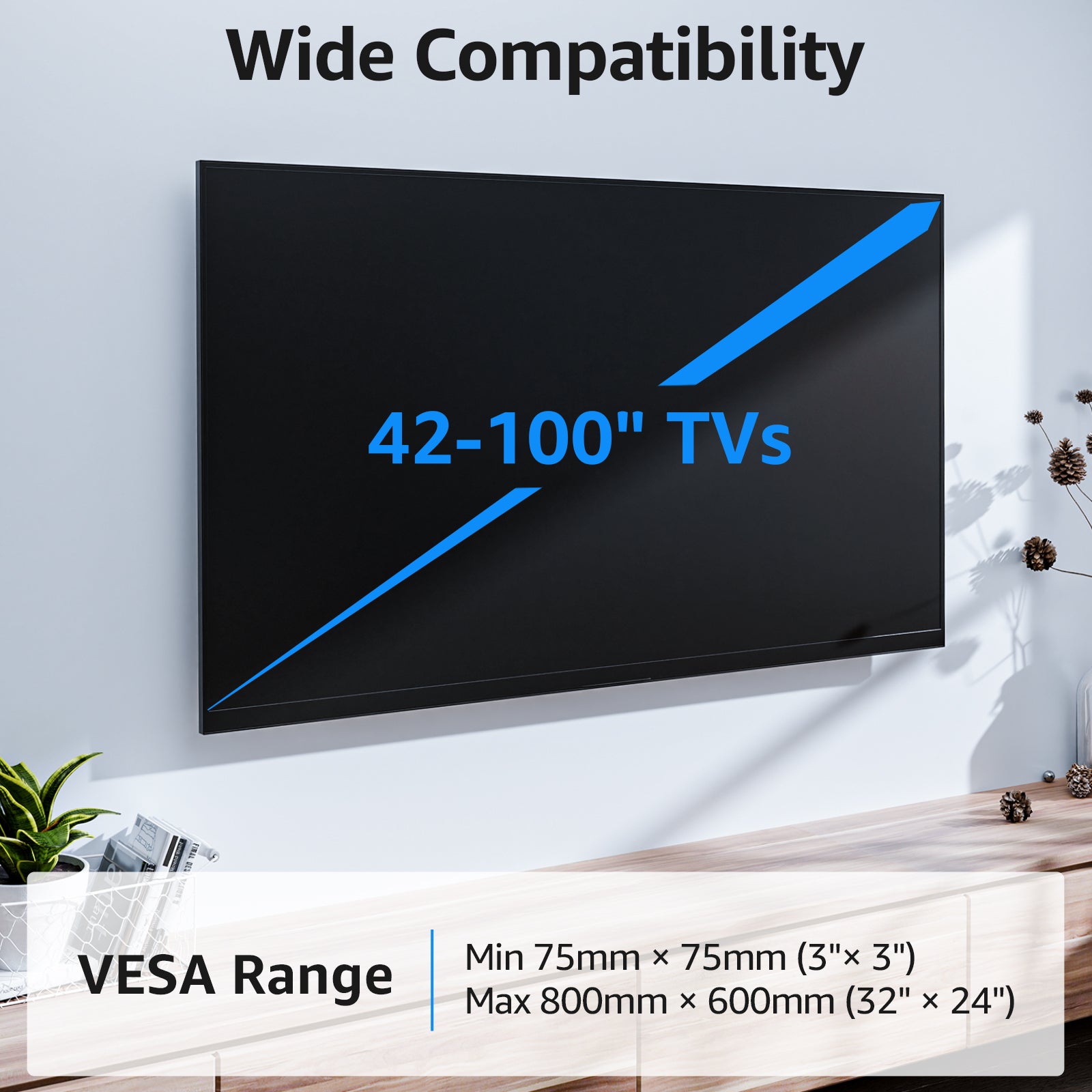 MOUNTUP Fixed TV Wall Mount for 42''-100" TVs MU0093