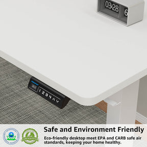 Electric Height Adjustable Standing Desk - White