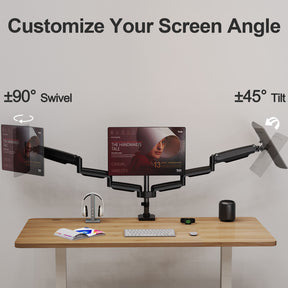 Full Motion Triple Monitor Desk Mount for Max 32'' Monitors MUM-8004A