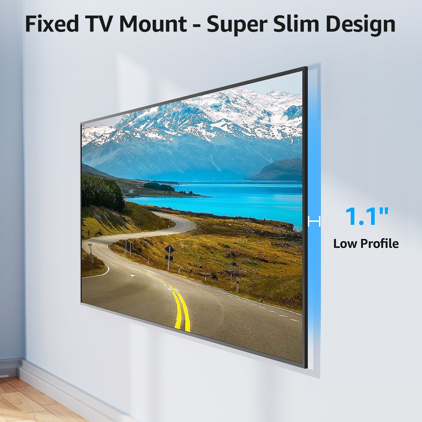 MOUNTUP Large Fixed TV Wall Mount for 50”-120" TVs up to 220 LBS, Low Profile Heavy Duty TV Mount Space Saving, Fits 16", 24", 32” Studs One-Piece Wall Bracket for Max VESA 950x600mm MU0097