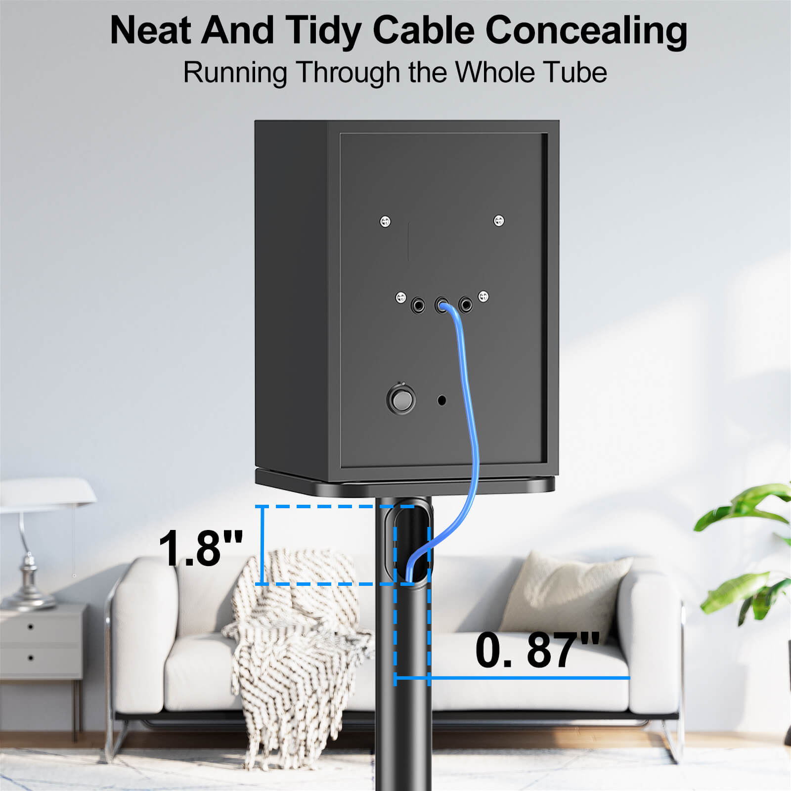 View Free Universal Speakers Stands Pair 28.3" to 37.4" Height Adjustable Audio Stand VF9132-L