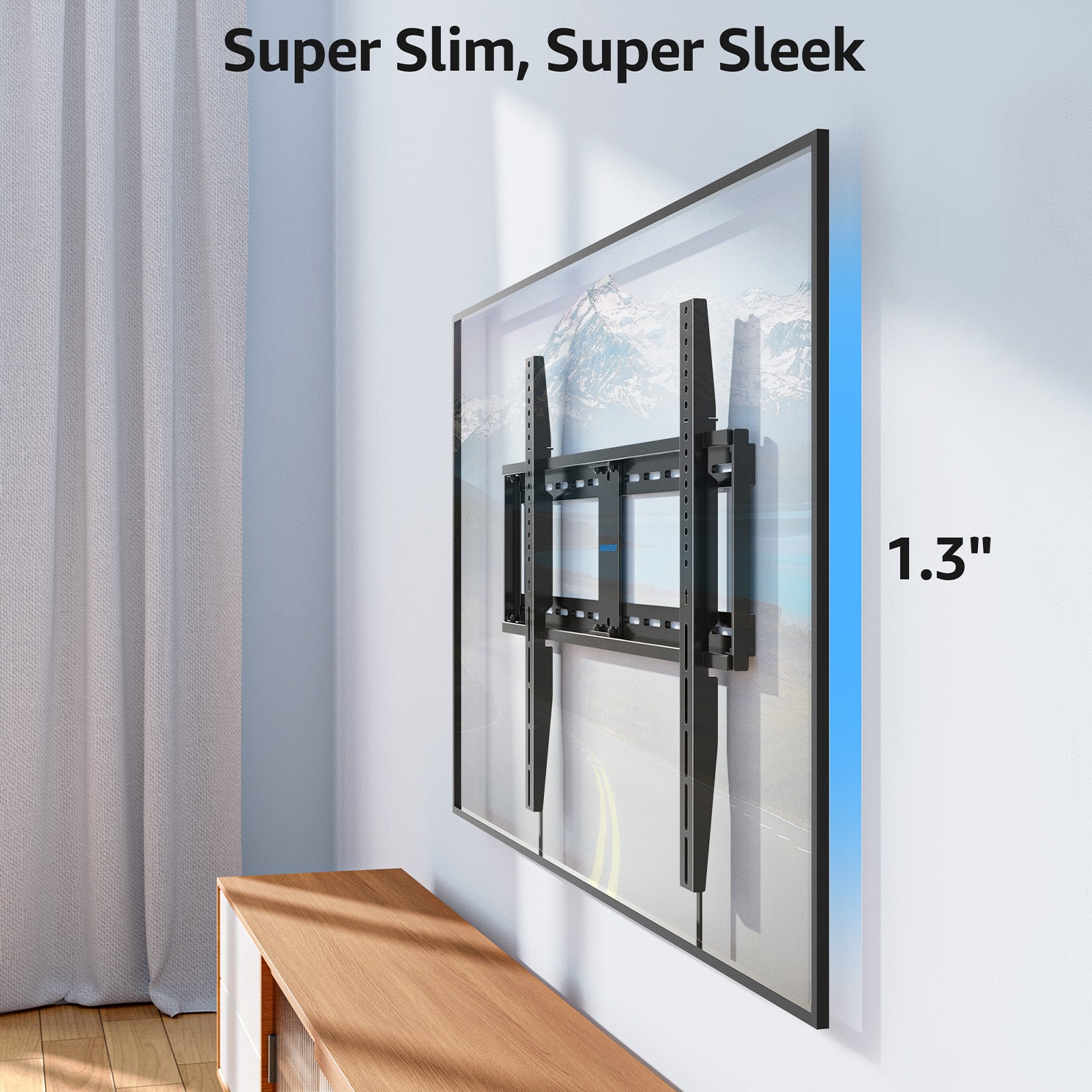 MOUNTUP Fixed TV Wall Mount for Most 42-120" TVs, Heavy Duty Wall Mount TV Bracket with Level Design, Low Profile Space Saving for LED OLED QLED, Max VESA 1000x700mm up to 280 LBS MU0094