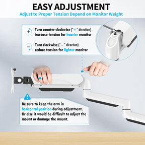 MOUNTUP Triple Monitor Stand Mount - 3 Monitors Desk Mount for Computer Screens Up to 27 inch, Triple Monitor Arm with Gas Spring, Heavy Duty Monitors Stand, Each Arm Holds Up to 19.8 lbs, White