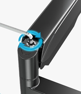 adjust monitor arm gas spring to proper tension