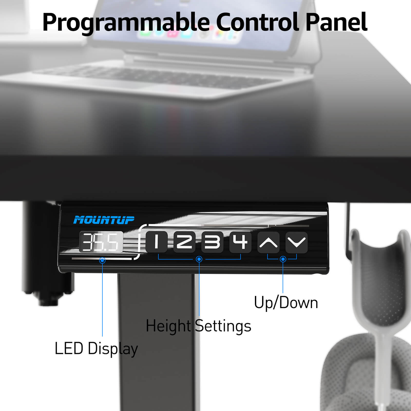 Electric Height Adjustable Standing Desk - Black