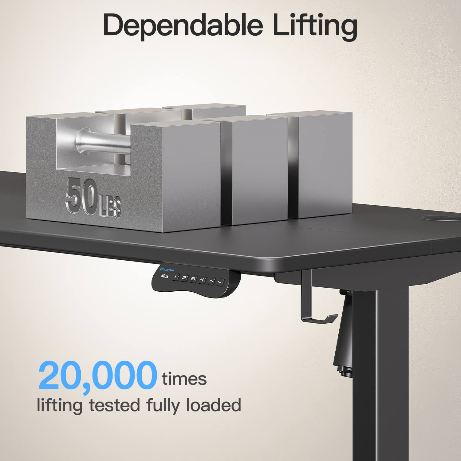 MOUNTUP 55 x 24 Inches Electric Height Adjustable Standing Desk UP512-B1