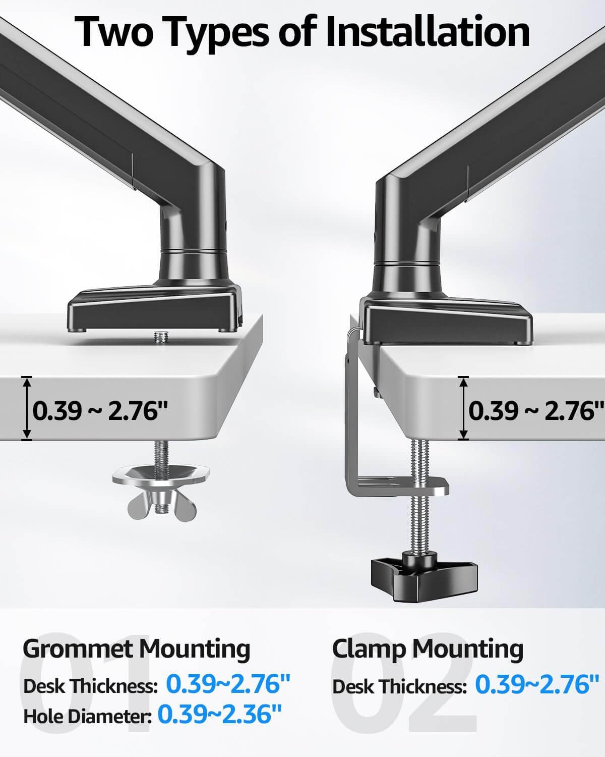 Freelift Dual Monitor Desk Mount for 13'' to 32'' Monitors MU8014B