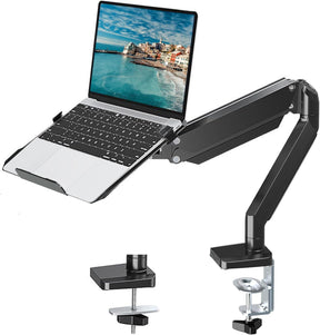 MOUNTUP Laptop Stand for Desk, 2-in-1 Monitor Mount with Laptop Tray Holds up to 19.8lbs, Adjustable Laptops Arm Mount for Max 17" Notebook & 32" Monitor, Laptops Desk Arm with Clamp/Grommet
