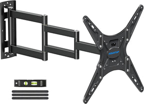 MOUNTUP Outdoor Long Arm TV Wall Mount for 26-65" TVs, Waterproof & Rustproof Outside Full Motion Bracket with Stainless Steel Screws, 37.4'' Long Extension Corner TV Mount Hold 77 lbs, VESA 400x400mm