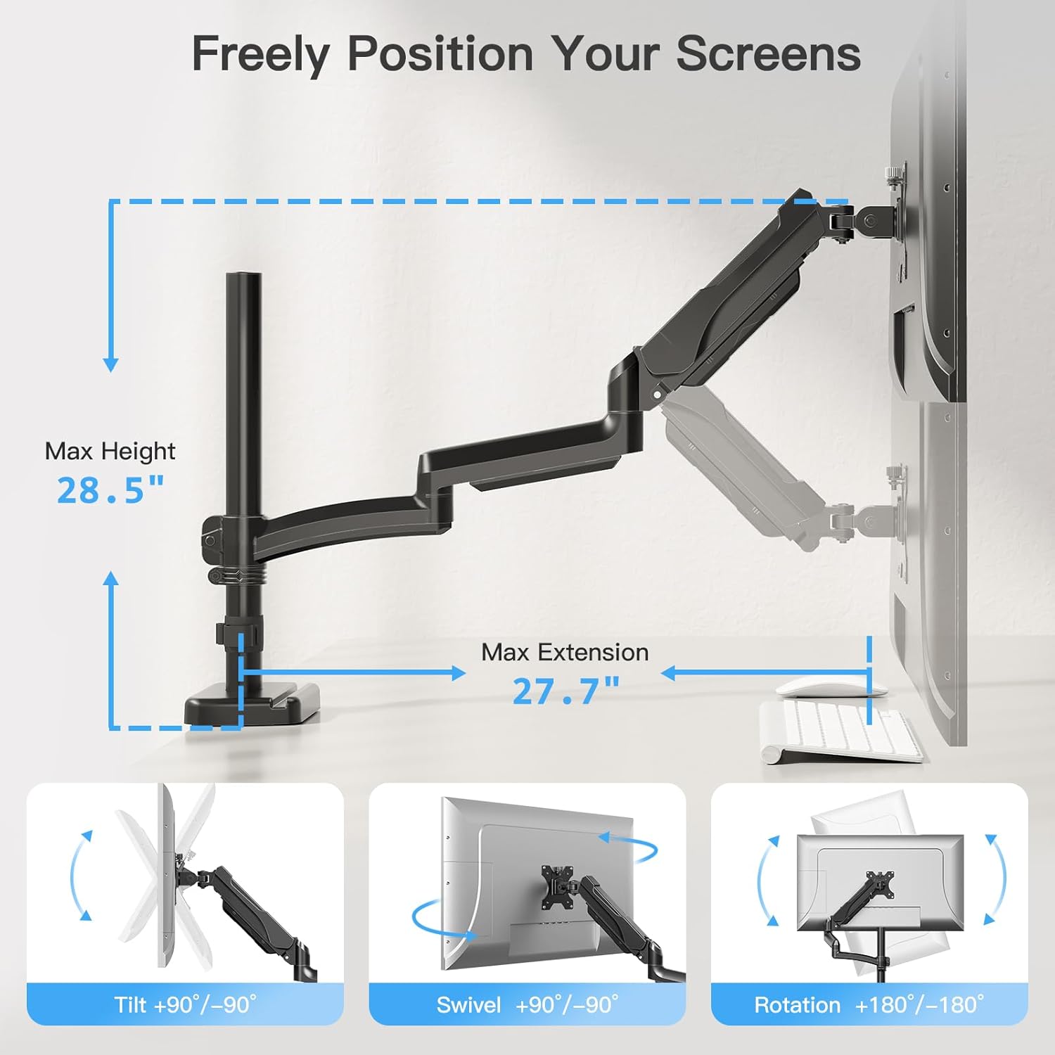 Single Monitor Desk Mount for 13''-32'' Monitors MU6021B