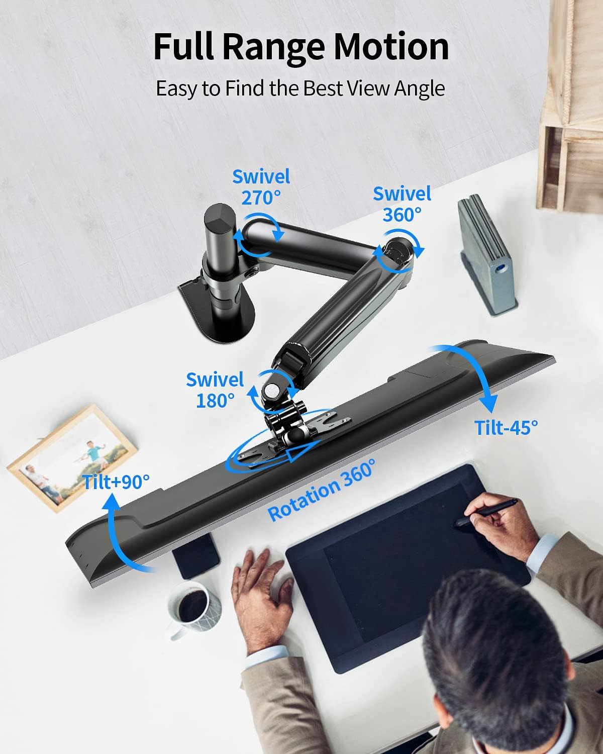 Single Monitor Desk Mount for 13''-35'' Monitors MU6005