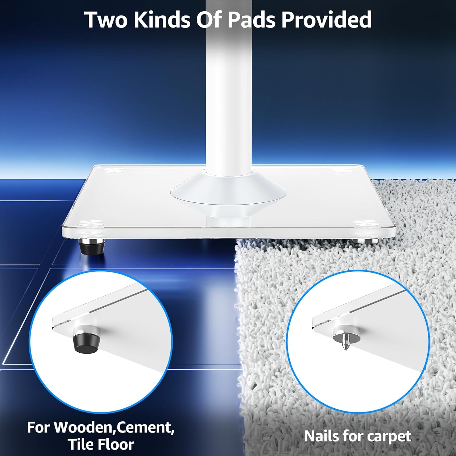 MOUNTUP Universal 28.3" to 37.4" Height Adjustable Floor Speaker Stands MU9132W-L