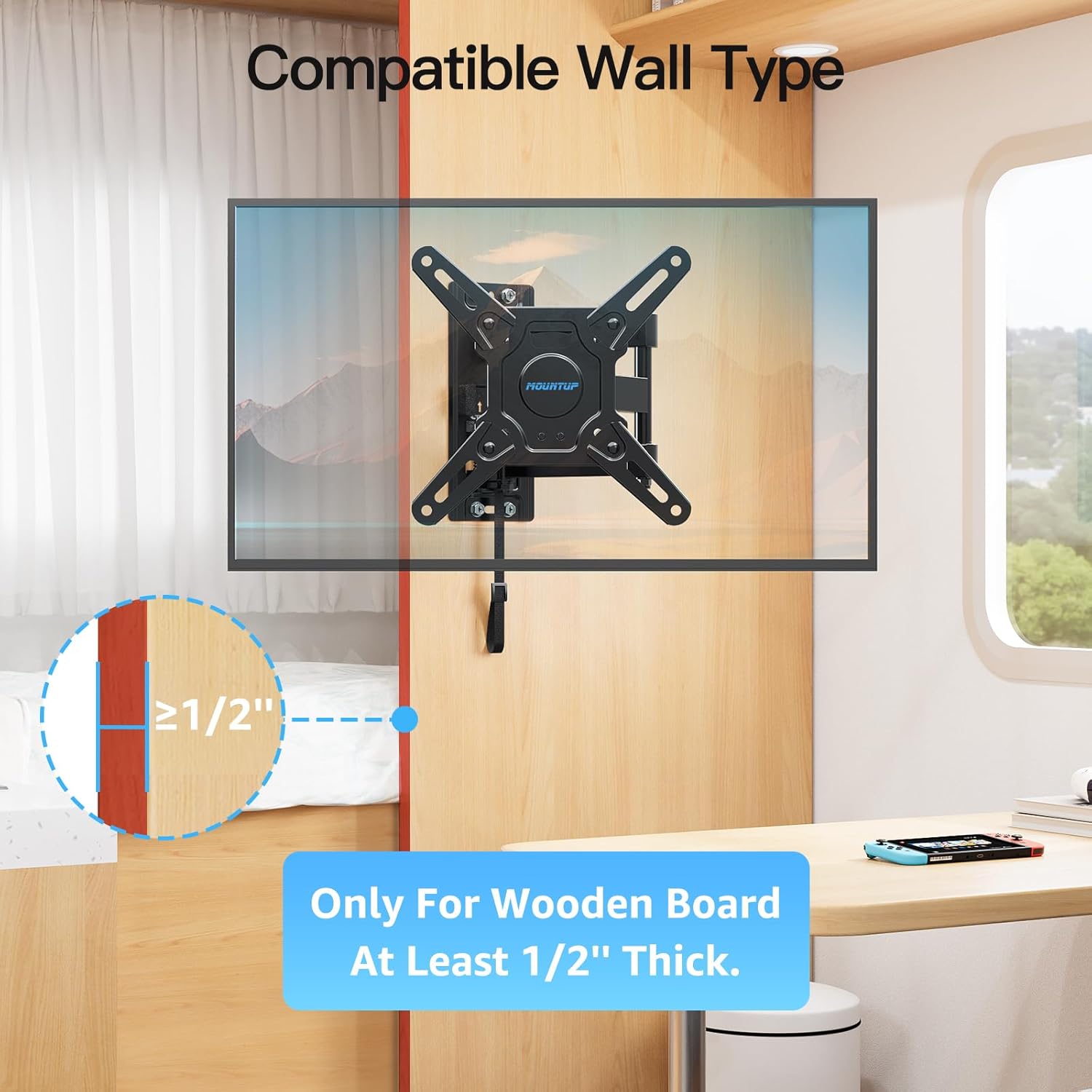 Full Motion Lockable RV TV Mount for 13''-43'' TVs MU2101
