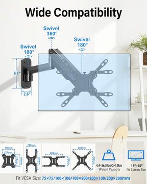 Single Monitor Wall Mount For 17"-35" Monitors MU2005