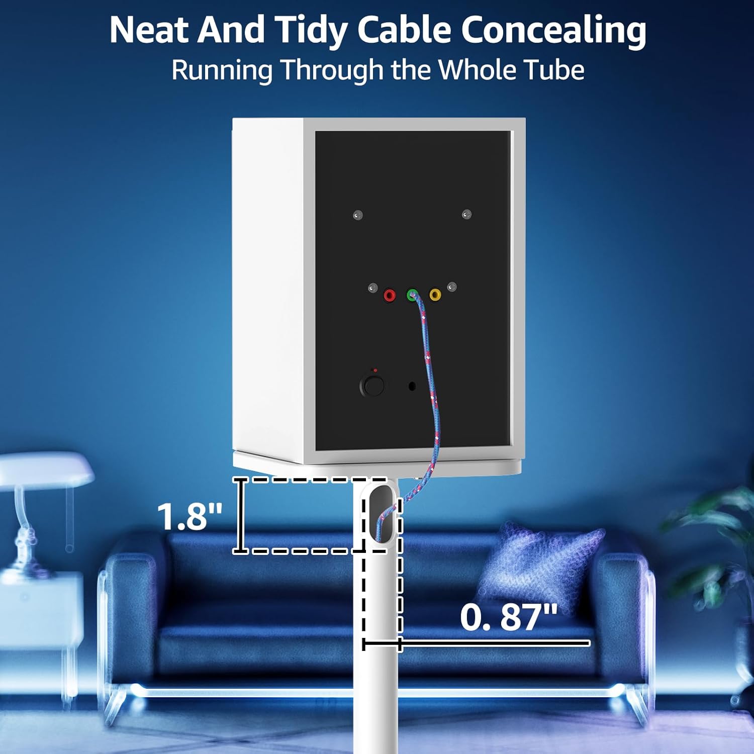 MOUNTUP Universal 28.3" to 37.4" Height Adjustable Floor Speaker Stands MU9132W-L