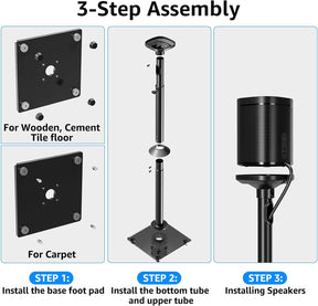 MOUNTUP Universal Adjustable Height Speaker Stand MU9134