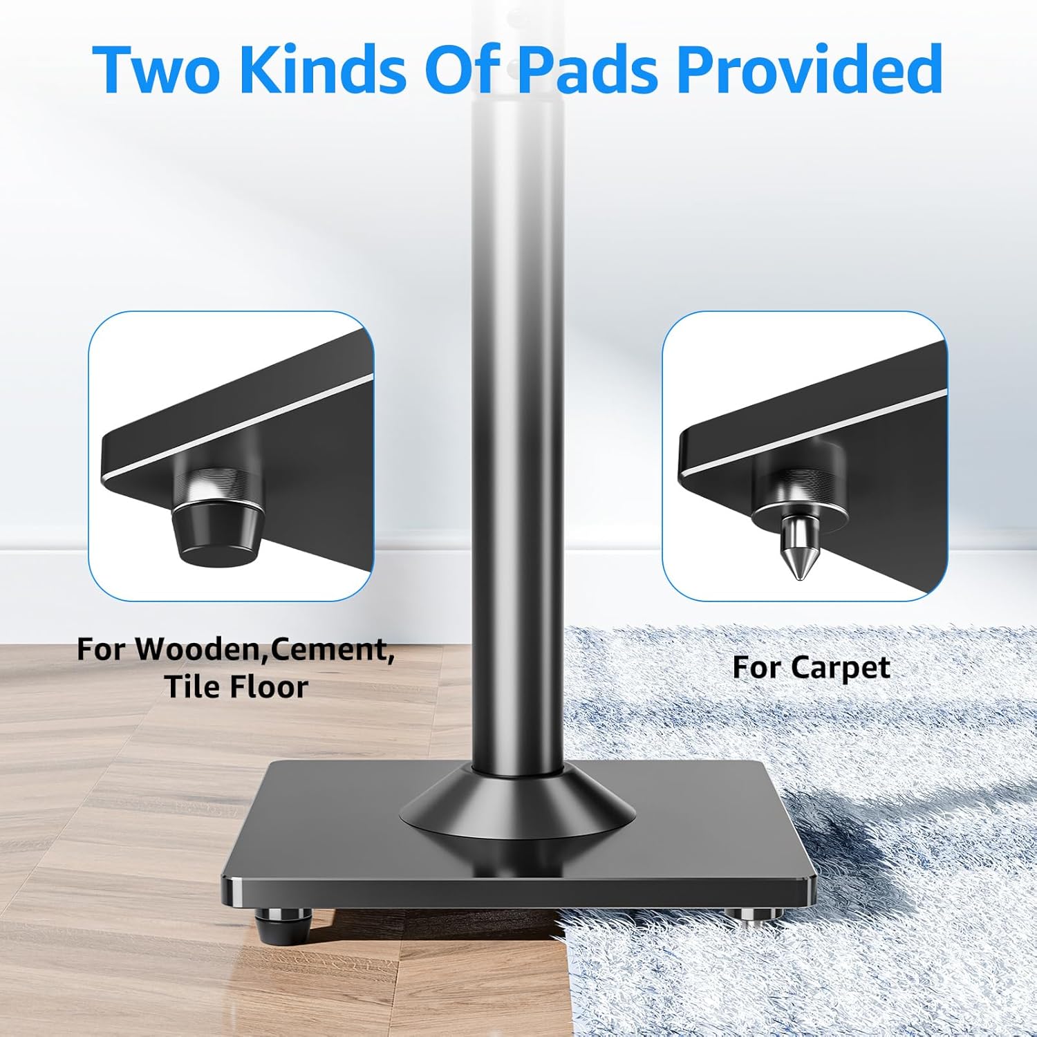 MOUNTUP Universal Adjustable Height Speaker Stand MU9146