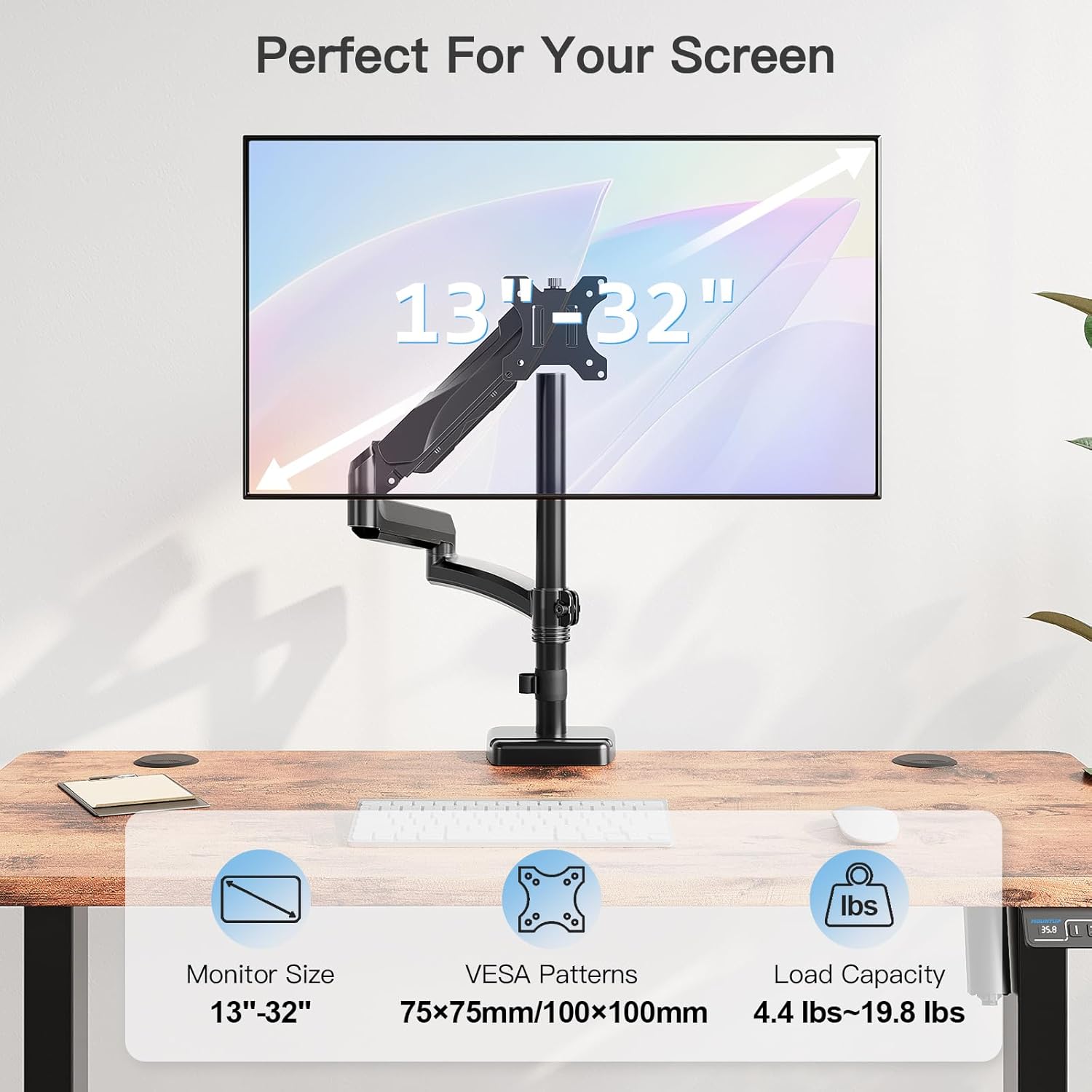 Single Monitor Desk Mount for 13''-32'' Monitors MU6021B