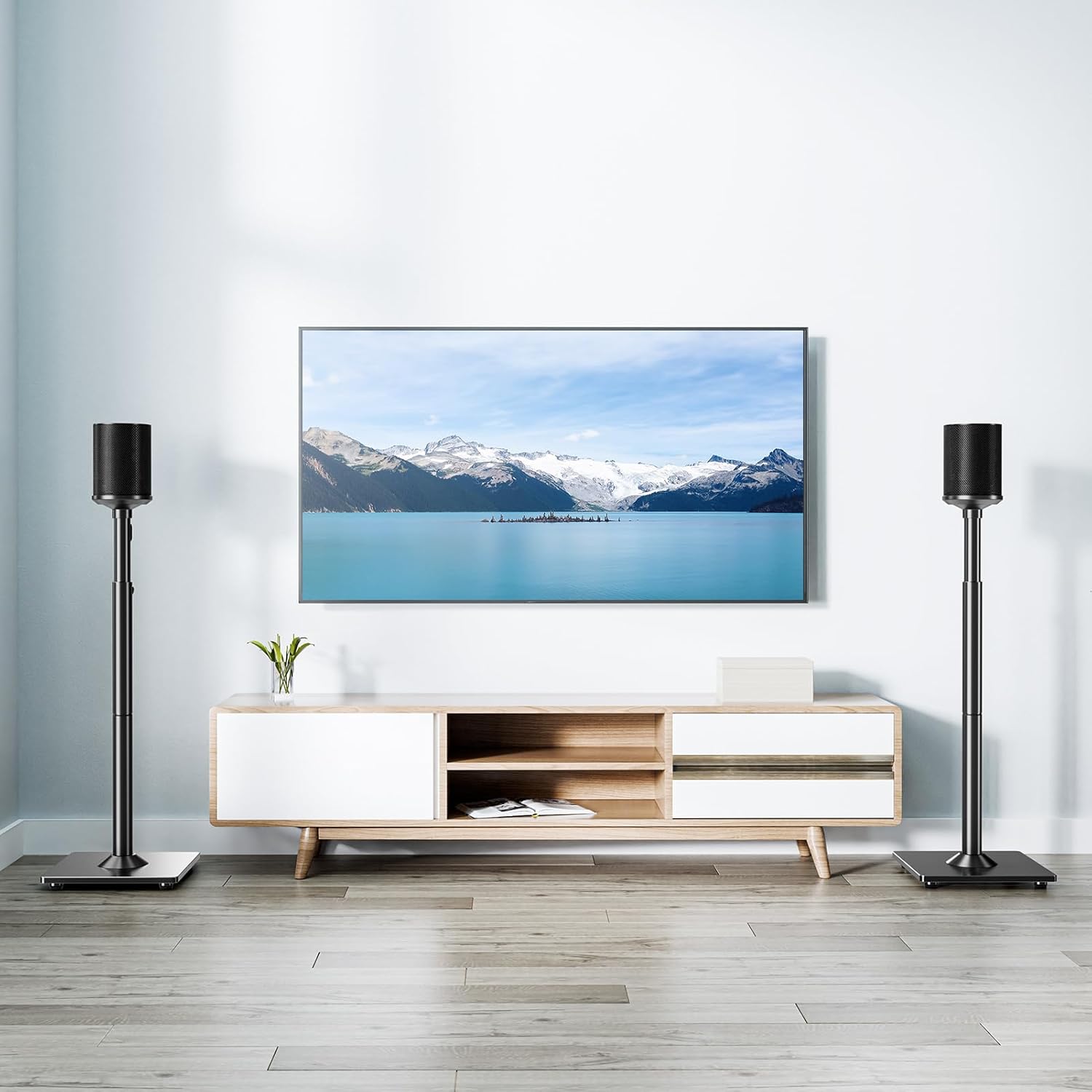 MOUNTUP Universal Adjustable Height Speaker Stand MU9146