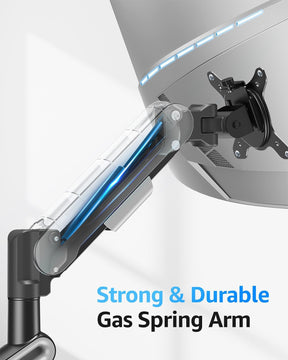 MOUNTUP Single Monitor Desk Mount Holds Max 26.5lbs, Monitor Mount for 13-34 inch, Full-Motion Monitors Stand, Height Adjustable Gas Spring Monitors Arm with C-Clamp＆Grommet Base