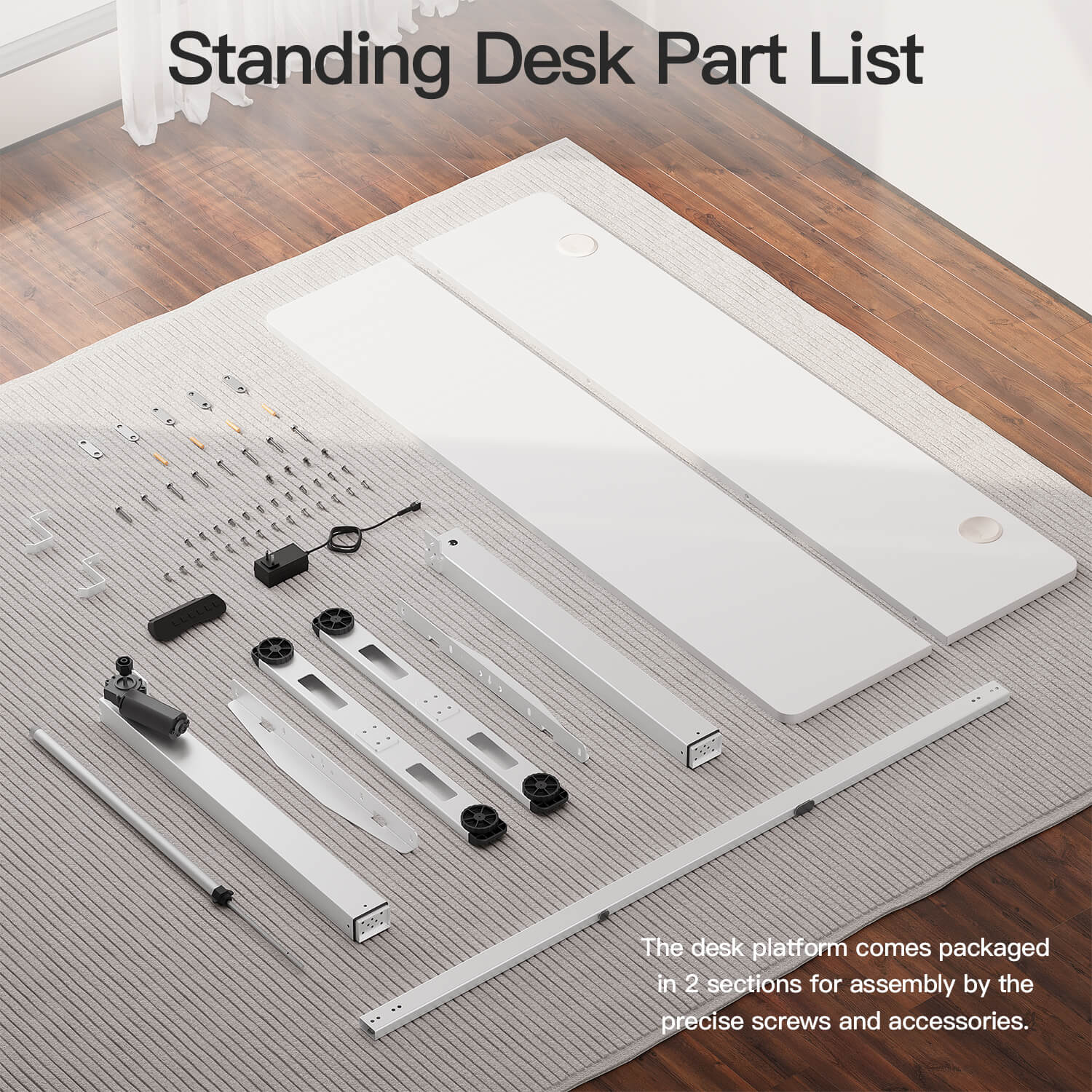 MOUNTUP 55 x 24 Inches Electric Height Adjustable Standing Desk UP512-W4