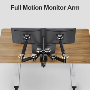 Full Motion Triple Monitor Desk Mount for Max 32'' Monitors MUM-8004A