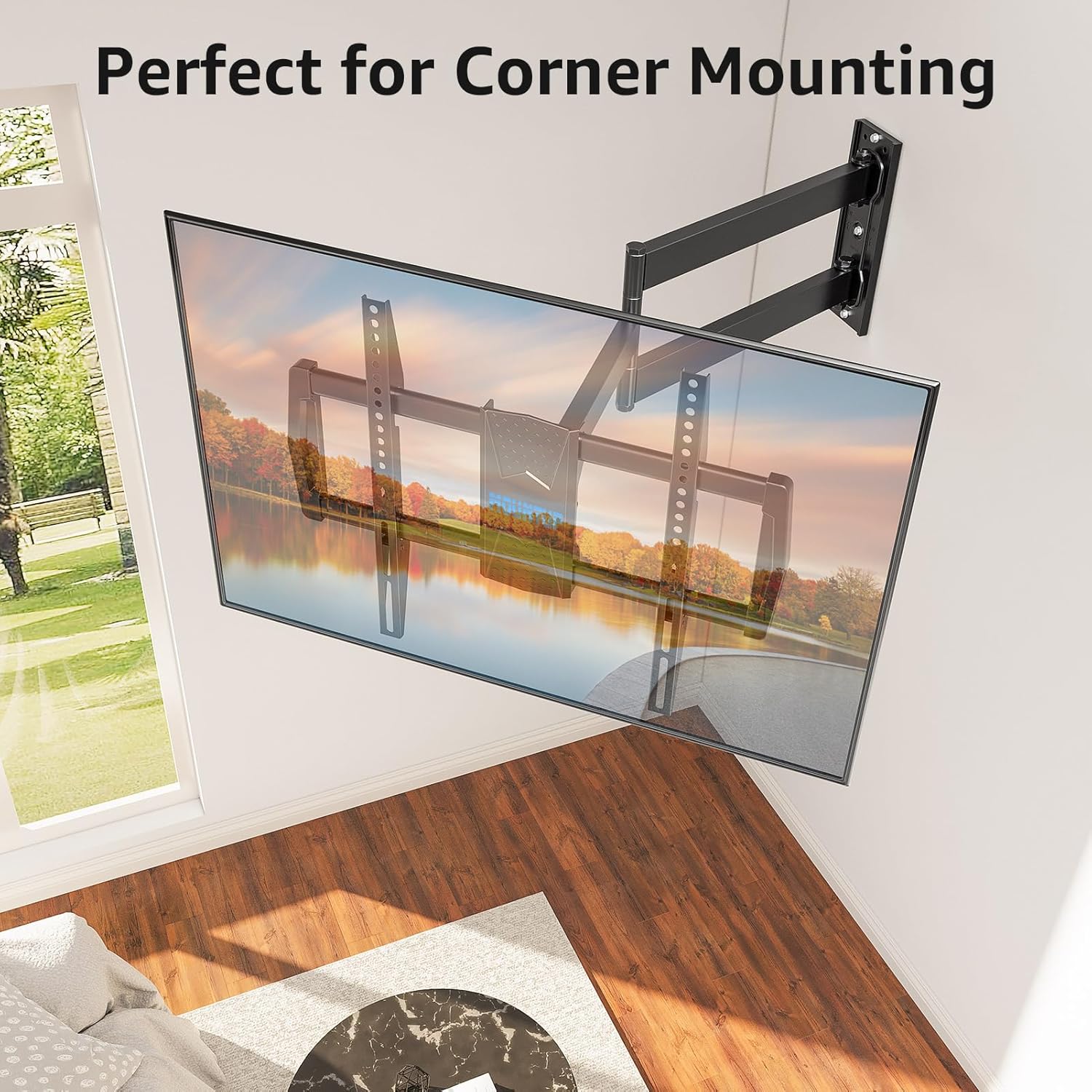 Full Motion Long Arm Corner TV Wall Mount For 32"-75" TVs MU0076