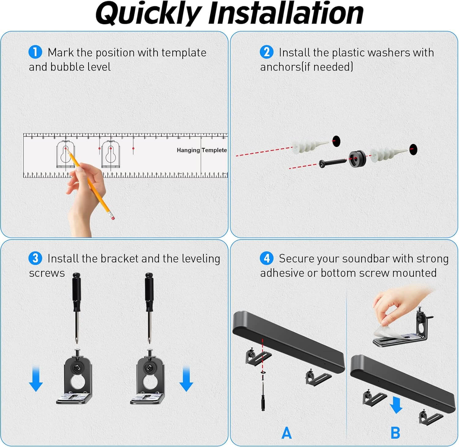 Universal Soundbar Wall Mount MU9101B-A
