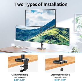 Full Motion Triple Monitor Desk Mount for Max 32'' Monitors MU6013A