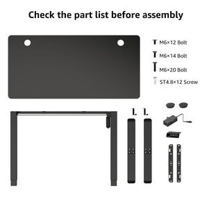 Height Adjustable Electric Standing Desk - Black