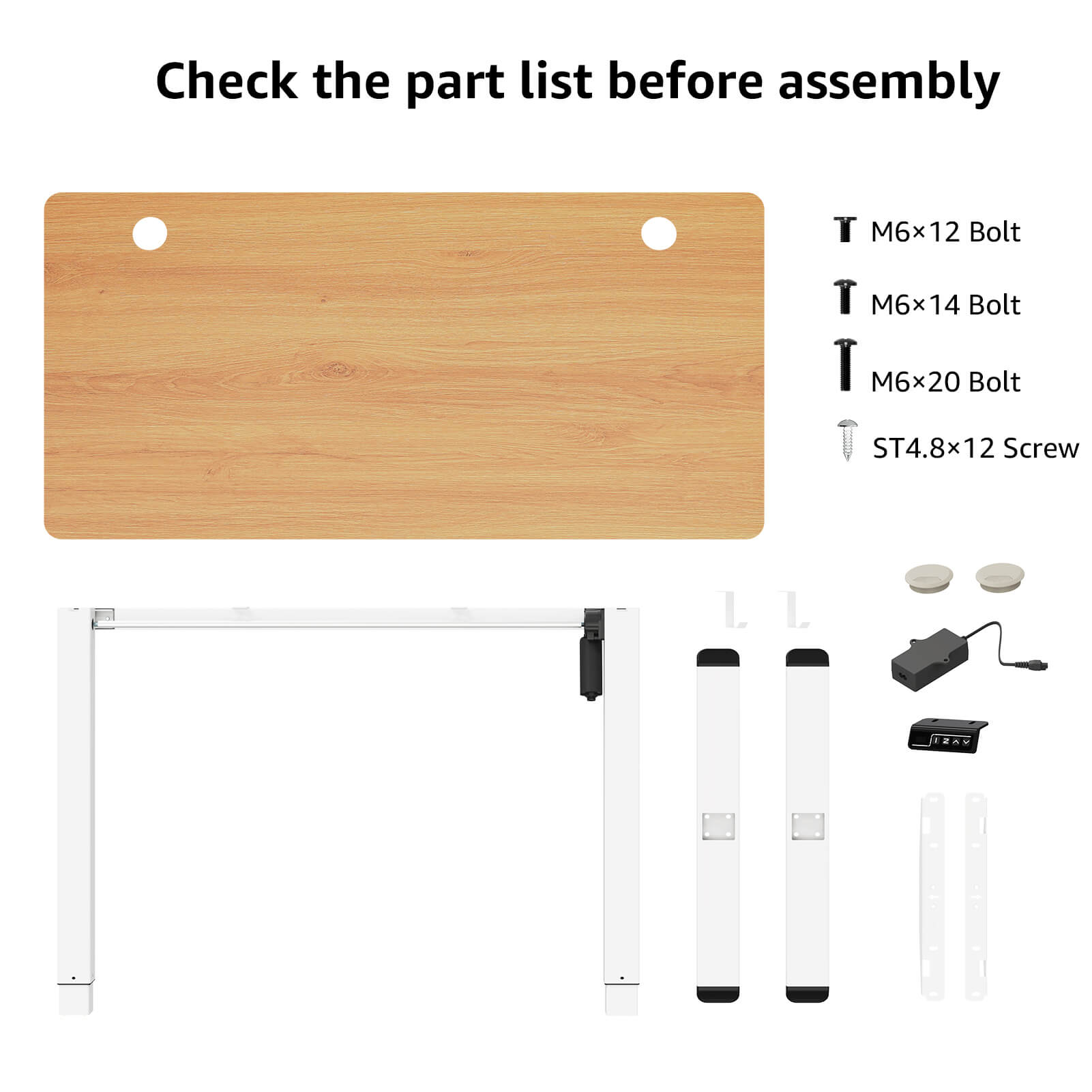 Height Adjustable Electric Standing Desk - Oak