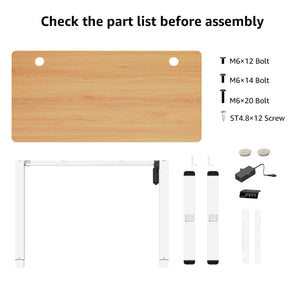 Height Adjustable Electric Standing Desk - Oak