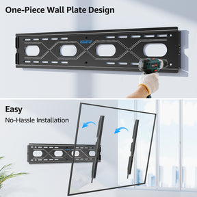 MOUNTUP Large Fixed TV Wall Mount for 50”-120" TVs up to 220 LBS, Low Profile Heavy Duty TV Mount Space Saving, Fits 16", 24", 32” Studs One-Piece Wall Bracket for Max VESA 950x600mm MU0097