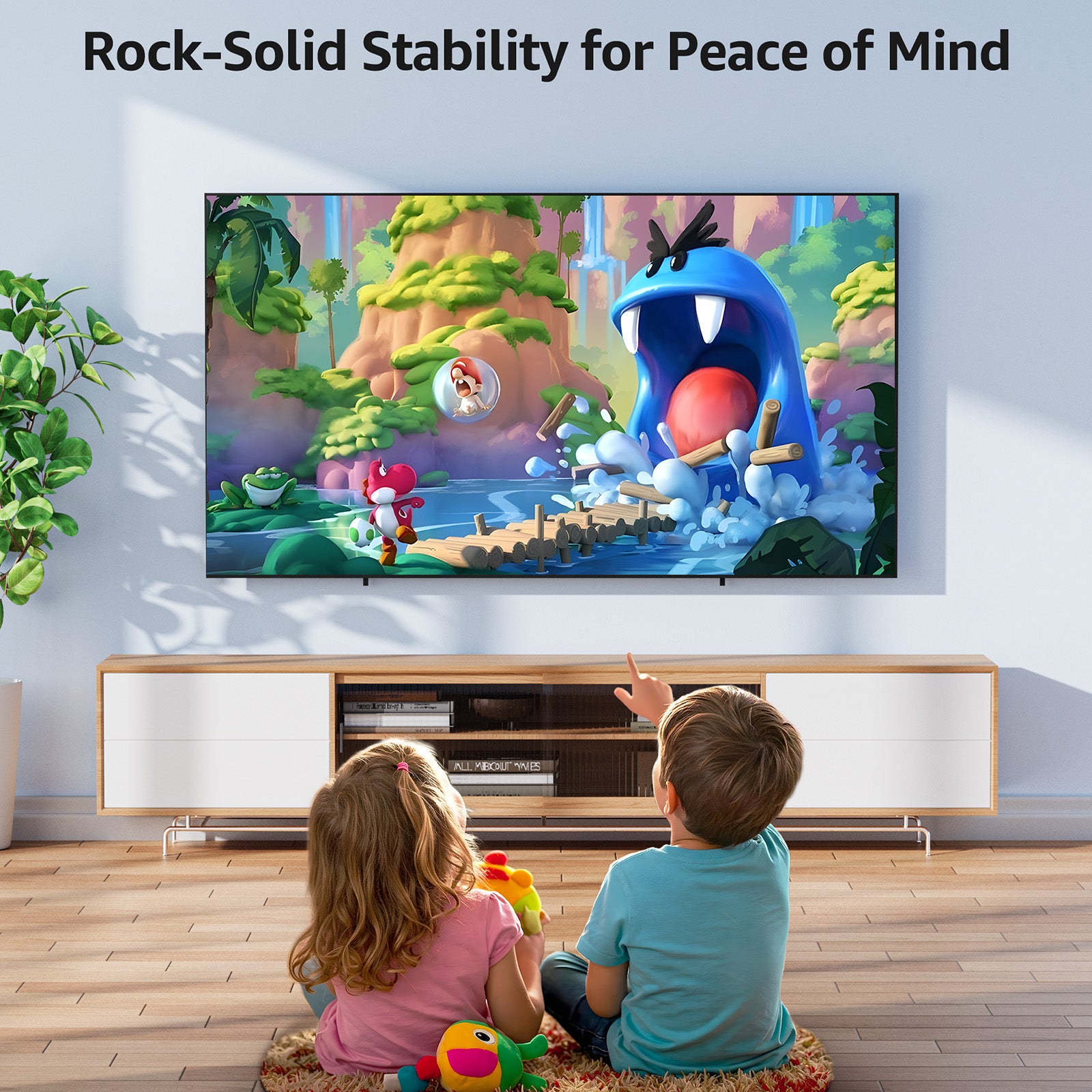 MOUNTUP Fixed TV Wall Mount for Most 42-120" TVs, Heavy Duty Wall Mount TV Bracket with Level Design, Low Profile Space Saving for LED OLED QLED, Max VESA 1000x700mm up to 280 LBS MU0094